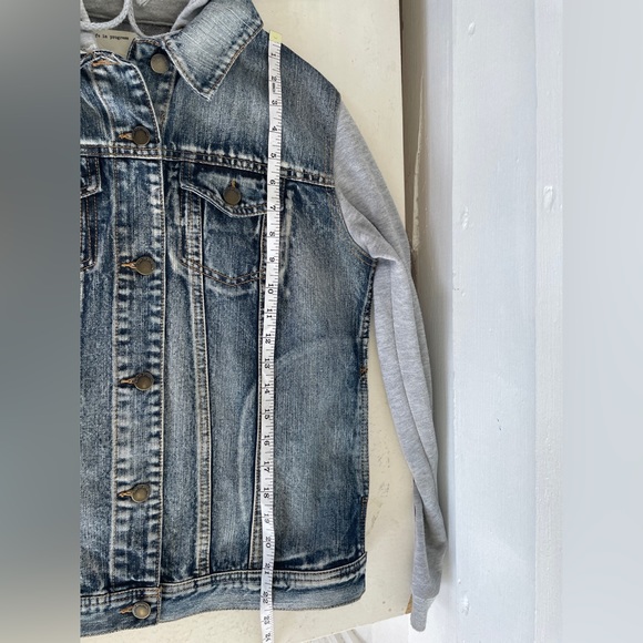 Life In Progress Hooded Jean Jacket with Hoodie Sleeves - Picture 7 of 8